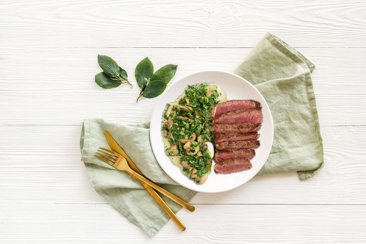 Healthy steak and saute recipe for weight loss and nutrition